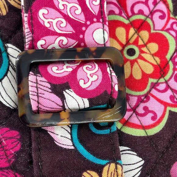 Vera Bradley Mod Floral Pink Quilted Hipster Crossbody Messenger Shoulder Bag Co - Picture 8 of 15